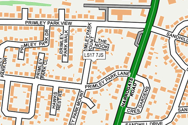 LS17 7JS map - OS OpenMap – Local (Ordnance Survey)