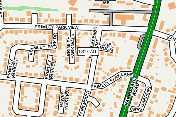 LS17 7JT map - OS OpenMap – Local (Ordnance Survey)