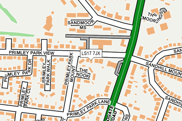LS17 7JX map - OS OpenMap – Local (Ordnance Survey)