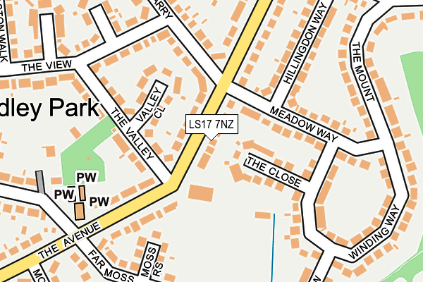 LS17 7NZ map - OS OpenMap – Local (Ordnance Survey)