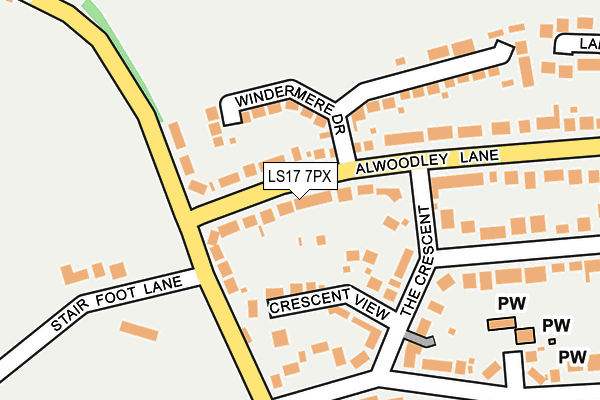 LS17 7PX map - OS OpenMap – Local (Ordnance Survey)