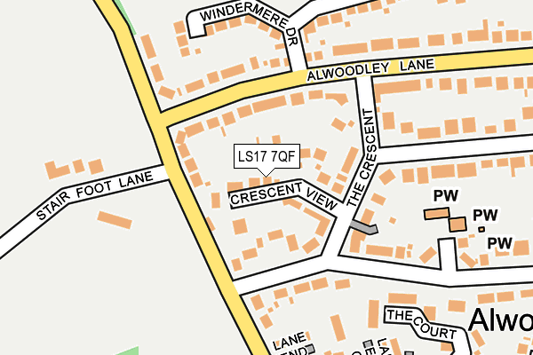 LS17 7QF map - OS OpenMap – Local (Ordnance Survey)