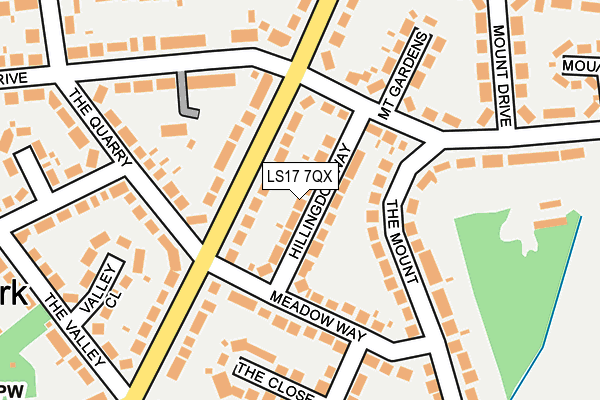 LS17 7QX map - OS OpenMap – Local (Ordnance Survey)