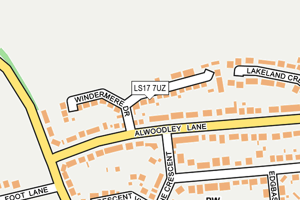 LS17 7UZ map - OS OpenMap – Local (Ordnance Survey)