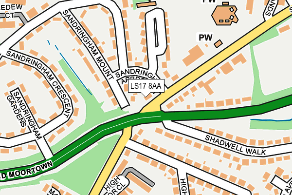 LS17 8AA map - OS OpenMap – Local (Ordnance Survey)