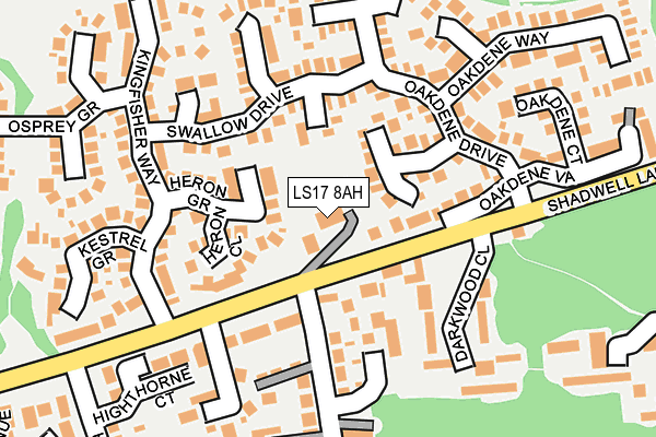 LS17 8AH map - OS OpenMap – Local (Ordnance Survey)