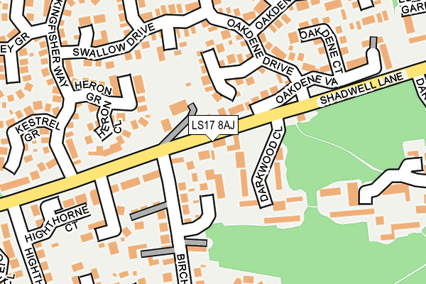 LS17 8AJ map - OS OpenMap – Local (Ordnance Survey)