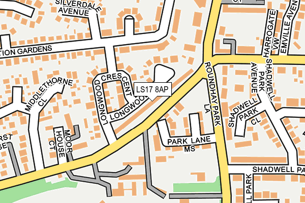 LS17 8AP map - OS OpenMap – Local (Ordnance Survey)