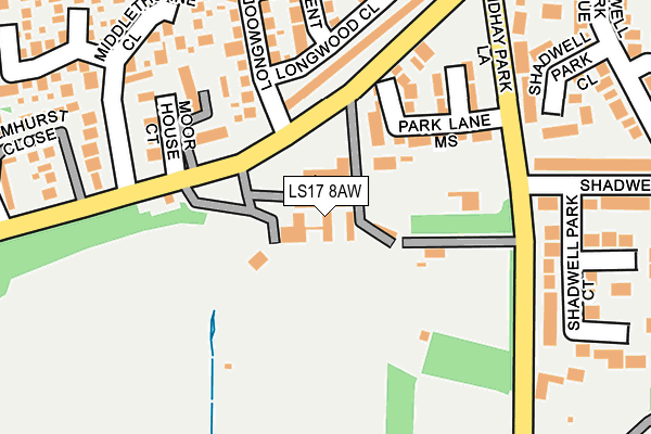LS17 8AW map - OS OpenMap – Local (Ordnance Survey)