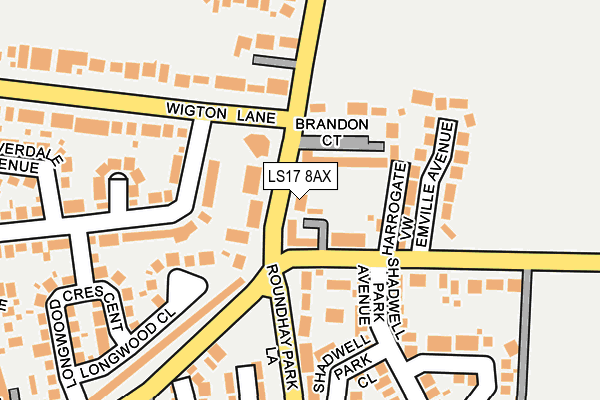 LS17 8AX map - OS OpenMap – Local (Ordnance Survey)