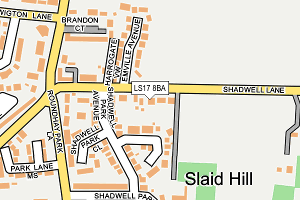 LS17 8BA map - OS OpenMap – Local (Ordnance Survey)