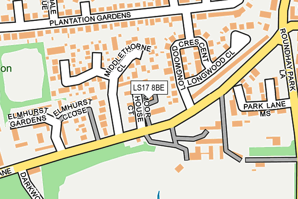LS17 8BE map - OS OpenMap – Local (Ordnance Survey)