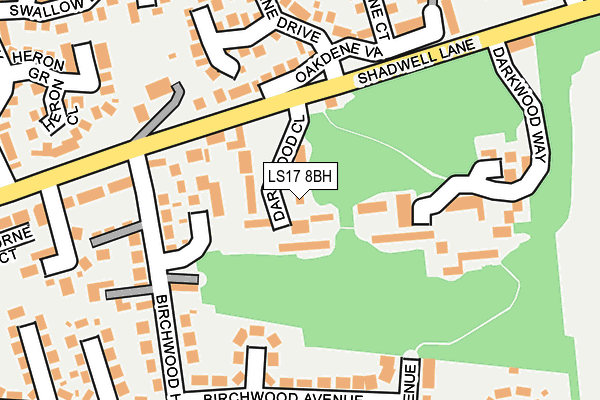 LS17 8BH map - OS OpenMap – Local (Ordnance Survey)