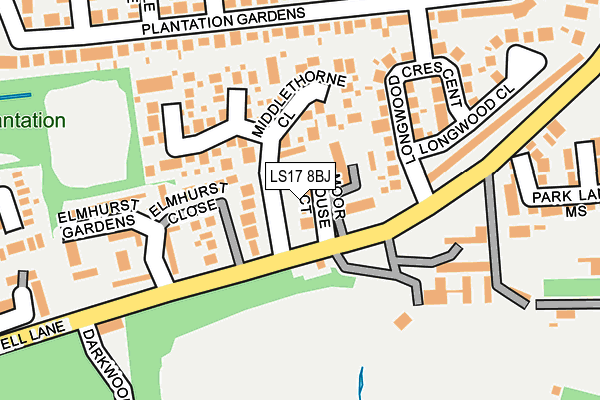 LS17 8BJ map - OS OpenMap – Local (Ordnance Survey)