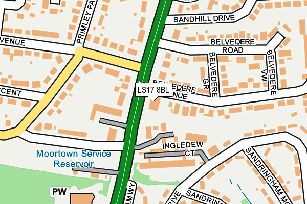 LS17 8BL map - OS OpenMap – Local (Ordnance Survey)