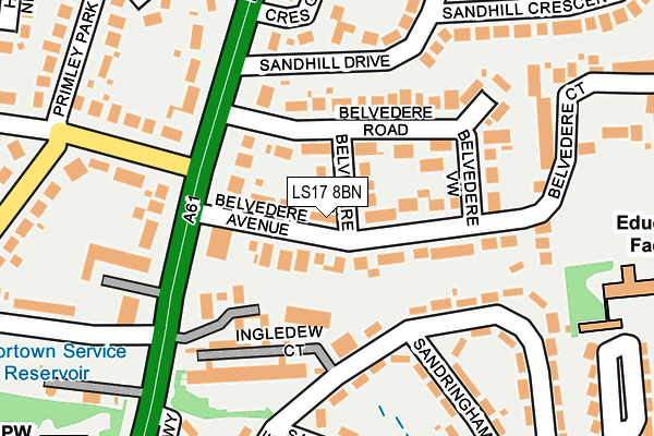 LS17 8BN map - OS OpenMap – Local (Ordnance Survey)