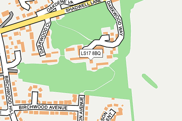 LS17 8BQ map - OS OpenMap – Local (Ordnance Survey)