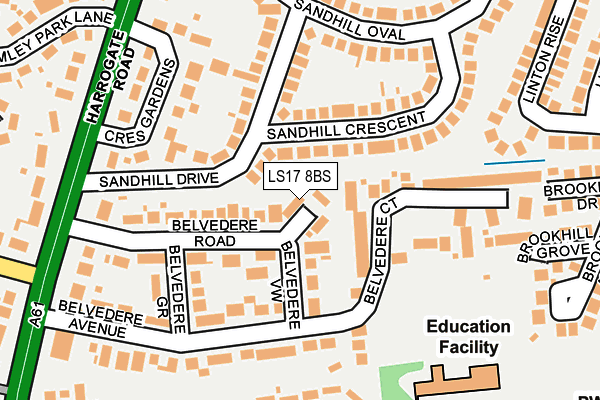 LS17 8BS map - OS OpenMap – Local (Ordnance Survey)