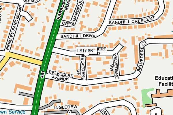 LS17 8BT map - OS OpenMap – Local (Ordnance Survey)