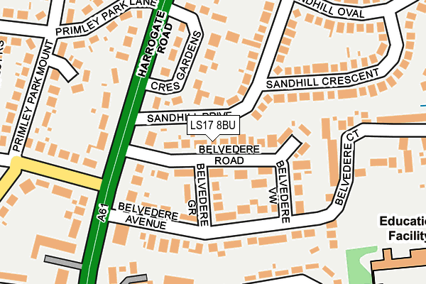 LS17 8BU map - OS OpenMap – Local (Ordnance Survey)