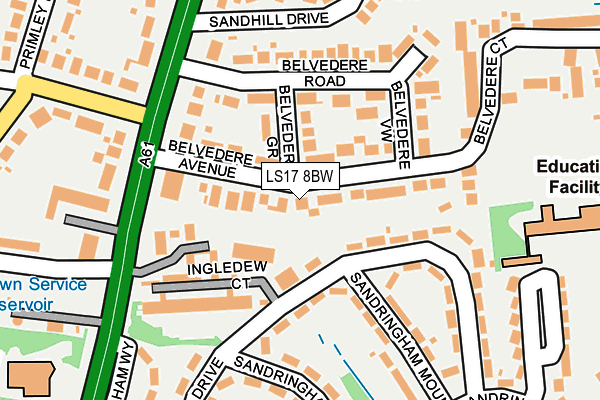 LS17 8BW map - OS OpenMap – Local (Ordnance Survey)