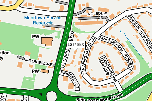 LS17 8BX map - OS OpenMap – Local (Ordnance Survey)