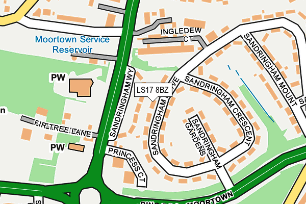 LS17 8BZ map - OS OpenMap – Local (Ordnance Survey)
