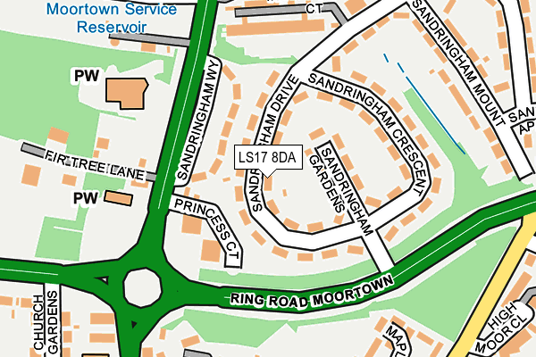 LS17 8DA map - OS OpenMap – Local (Ordnance Survey)