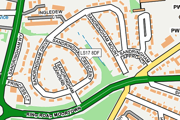 LS17 8DF map - OS OpenMap – Local (Ordnance Survey)