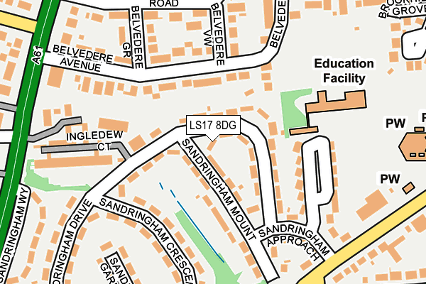 LS17 8DG map - OS OpenMap – Local (Ordnance Survey)