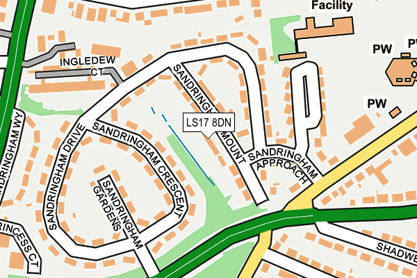 LS17 8DN map - OS OpenMap – Local (Ordnance Survey)