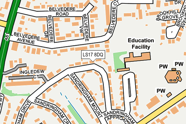 LS17 8DQ map - OS OpenMap – Local (Ordnance Survey)