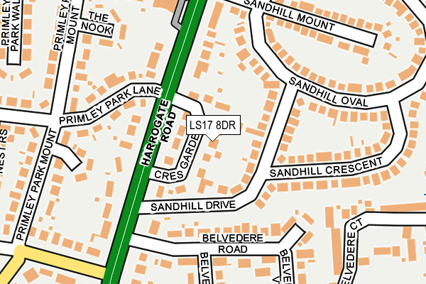 LS17 8DR map - OS OpenMap – Local (Ordnance Survey)