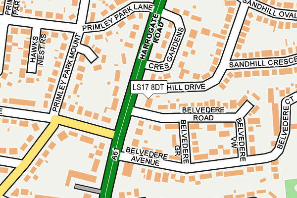 LS17 8DT map - OS OpenMap – Local (Ordnance Survey)