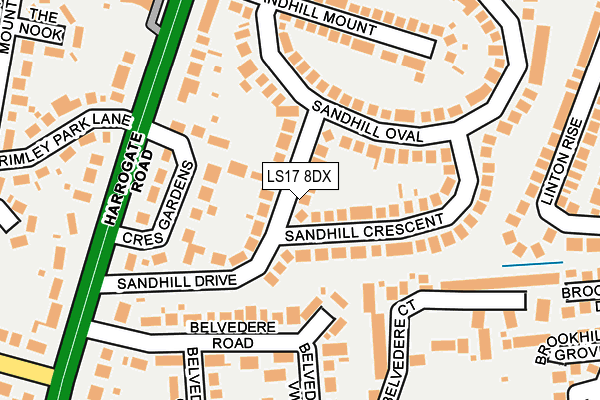 LS17 8DX map - OS OpenMap – Local (Ordnance Survey)