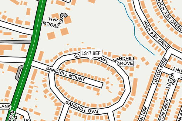 LS17 8EF map - OS OpenMap – Local (Ordnance Survey)