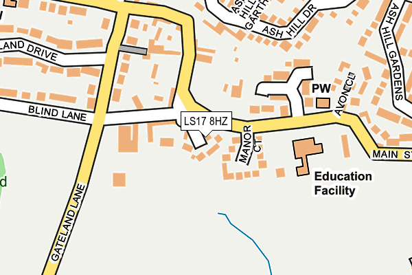 LS17 8HZ map - OS OpenMap – Local (Ordnance Survey)