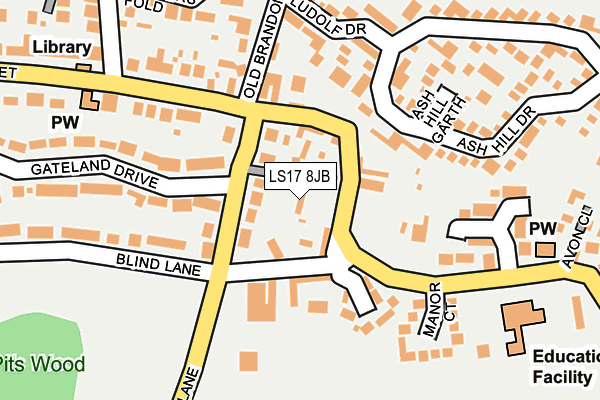 LS17 8JB map - OS OpenMap – Local (Ordnance Survey)