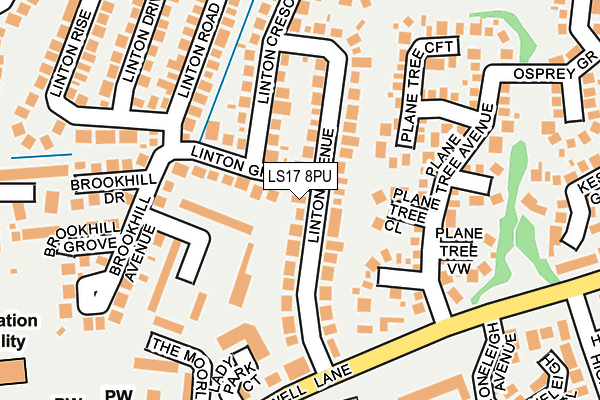 LS17 8PU map - OS OpenMap – Local (Ordnance Survey)