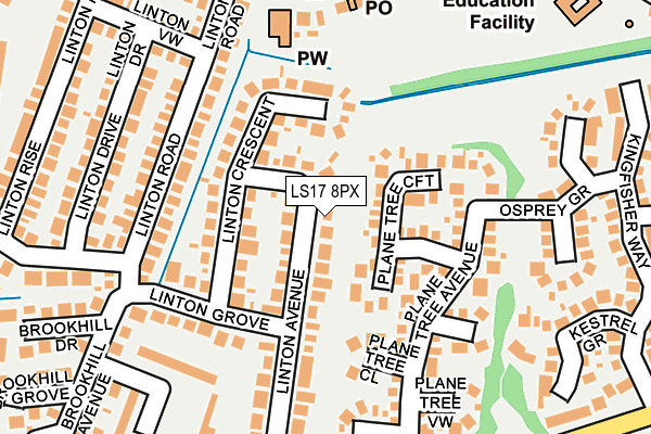 LS17 8PX map - OS OpenMap – Local (Ordnance Survey)
