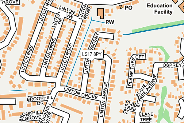 LS17 8PY map - OS OpenMap – Local (Ordnance Survey)