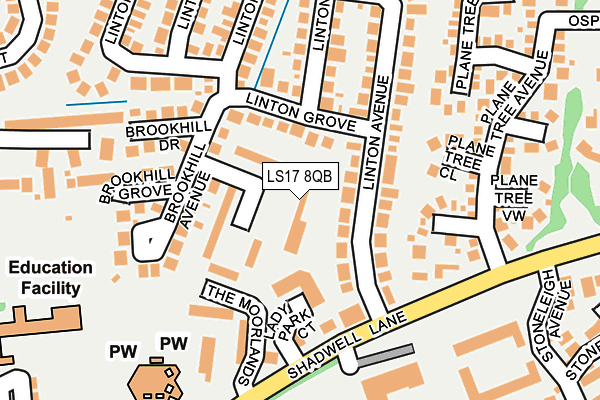 LS17 8QB map - OS OpenMap – Local (Ordnance Survey)