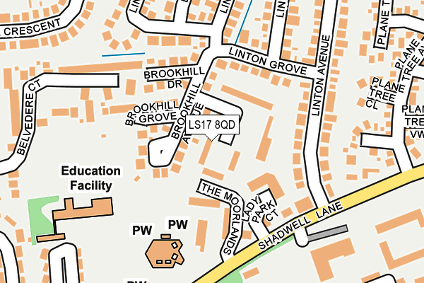 LS17 8QD map - OS OpenMap – Local (Ordnance Survey)