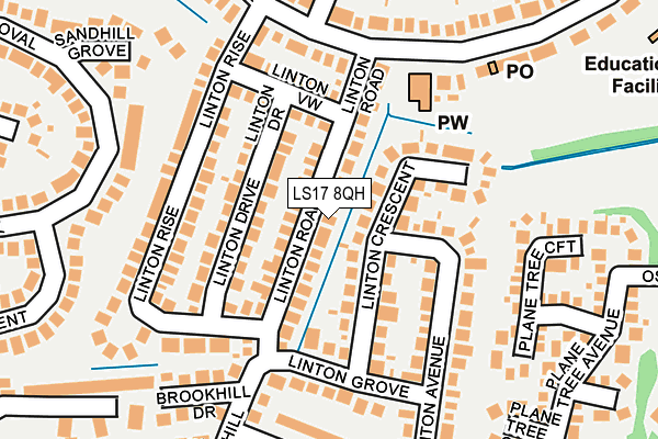LS17 8QH map - OS OpenMap – Local (Ordnance Survey)