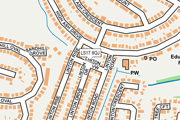 LS17 8QJ map - OS OpenMap – Local (Ordnance Survey)