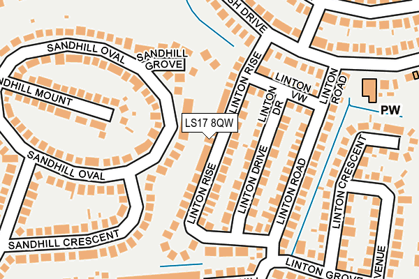 LS17 8QW map - OS OpenMap – Local (Ordnance Survey)