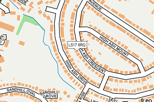 LS17 8RQ map - OS OpenMap – Local (Ordnance Survey)