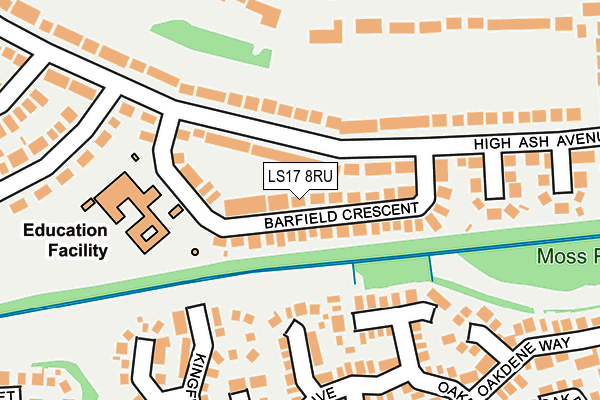 LS17 8RU map - OS OpenMap – Local (Ordnance Survey)