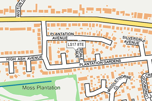 LS17 8TE map - OS OpenMap – Local (Ordnance Survey)