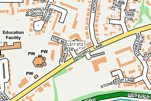LS17 8TZ map - OS OpenMap – Local (Ordnance Survey)